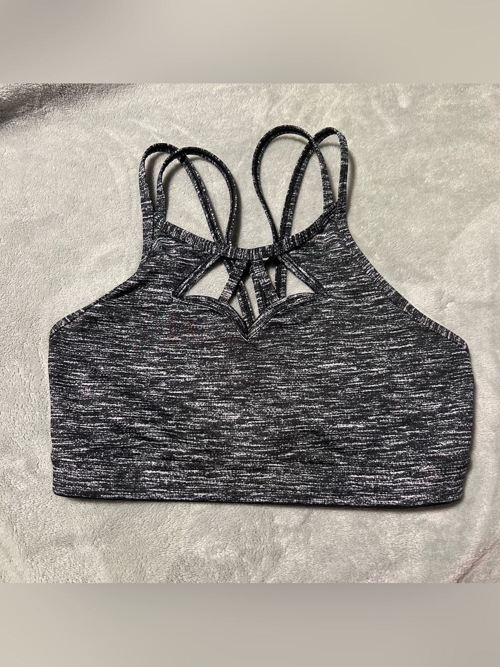 Victoria’s Secret size small Strappy Heathered Black Sports Bra